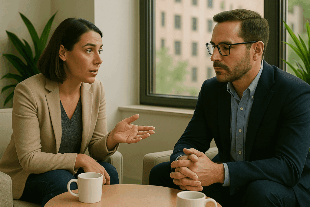Echange informel de deux personnes